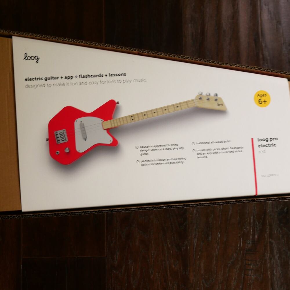 NEW Loog Pro Electric Kids Guitar RED Ages 6+ Learning App Lessons Included